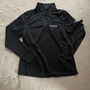 North Face Women's L Tech 1/4 Zip Fleece Pullover Black Company Branded Athene
